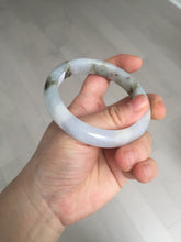 Load image into Gallery viewer, 57.5mm Certified Type A 100% Natural icy watery white purple black brown seaweeds and golden sand Jadeite Jade bangle H159-7064