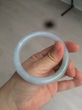 Load image into Gallery viewer, 55.5mm certified Type A 100% Natural light green/purple round cut Jadeite Jade bangle BK67-9881