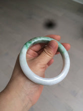 Load image into Gallery viewer, 59.7mm Certified 100% natural type A sunny green white/light purple jadeite jade bangle Z137-5420