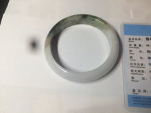 Load image into Gallery viewer, 60mm certified type A 100% Natural green/dark green/white jadeite jade bangle BG26-1711
