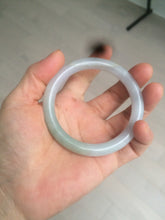 Load image into Gallery viewer, 55.5mm certified Type A 100% Natural light green/purple round cut Jadeite Jade bangle BK67-9881