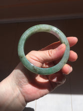 Load image into Gallery viewer, 57.2mm certified Type A 100% Natural icy watery dark green gray Jadeite Jade bangle PC14-0371