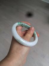 Load image into Gallery viewer, 59.7mm Certified 100% natural type A sunny green white/light purple jadeite jade bangle Z137-5420