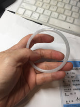 Load image into Gallery viewer, 57mm Certified Type A 100% Natural icy watery white/light purple flat slim Jadeite Jade bangle BG220-8570