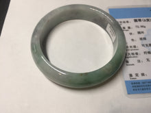 Load image into Gallery viewer, 60.2mm certified type A 100% Natural green/black/red chubby Jadeite Jade bangle B119-9123