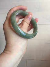 Load image into Gallery viewer, 57.2mm certified Type A 100% Natural icy watery dark green gray Jadeite Jade bangle PC14-0371