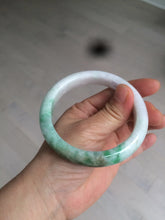Load image into Gallery viewer, 59.7mm Certified 100% natural type A sunny green white/light purple jadeite jade bangle Z137-5420
