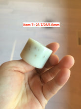 Load image into Gallery viewer, 100% Natural beige with brown flying dandelions nephrite Jade men's thumb ring HE10