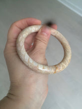 Load image into Gallery viewer, 55.6mm 100% natural beige yellow pink round cut Coral Jade (珊瑚玉) bangle SY59