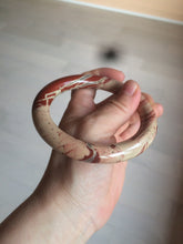 Load image into Gallery viewer, 61mm 100% natural red/pink/ round cut red jasper stone bangle CB73