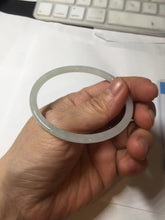Load image into Gallery viewer, 51.5mm certified Type A 100% Natural light green purple white slim oval Jadeite Jade bangle BG221-8577