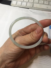 Load image into Gallery viewer, 51.5mm certified Type A 100% Natural light green purple white slim oval Jadeite Jade bangle BG221-8577