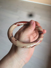 Load image into Gallery viewer, 61mm 100% natural red/pink/ round cut red jasper stone bangle CB73