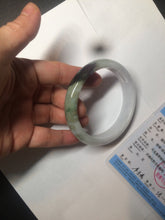 Load image into Gallery viewer, 60mm certified type A 100% Natural green/dark green/white jadeite jade bangle BG26-1711