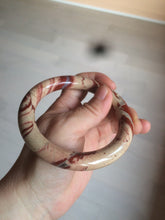 Load image into Gallery viewer, 61mm 100% natural red/pink/ round cut red jasper stone bangle CB73