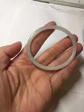 Load image into Gallery viewer, 51.5mm certified Type A 100% Natural light green purple white slim oval Jadeite Jade bangle BG221-8577