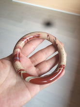Load image into Gallery viewer, 61mm 100% natural red/pink/ round cut red jasper stone bangle CB73