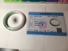 Load image into Gallery viewer, 59.7mm Certified 100% natural type A sunny green white/light purple jadeite jade bangle Z137-5420
