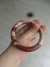 Load image into Gallery viewer, 61mm 100% natural red/pink/ round cut red jasper stone bangle CB73