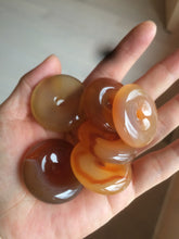 Load image into Gallery viewer, 33-34mm 100% natural icy clear red/yellow agate safety guardian donut add-on item SY26