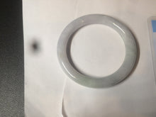 Load image into Gallery viewer, 54mm certificated Type A 100% Natural light green/white round cut Jadeite Jade bangle BK70-9864