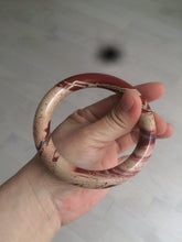 Load image into Gallery viewer, 61mm 100% natural red/pink/ round cut red jasper stone bangle CB73
