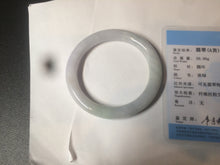 Load image into Gallery viewer, 54mm certificated Type A 100% Natural light green/white round cut Jadeite Jade bangle BK70-9864