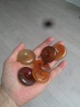 Load image into Gallery viewer, 33-34mm 100% natural icy clear red/yellow agate safety guardian donut add-on item SY26