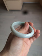 Load image into Gallery viewer, 51.5mm certified 100% natural Type A sunny green/white oval jadeite jade bangle BH57-6125
