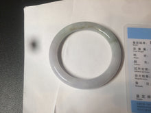 Load image into Gallery viewer, 54mm certificated Type A 100% Natural light green/white round cut Jadeite Jade bangle BK70-9864
