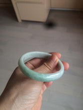 Load image into Gallery viewer, 51.5mm certified 100% natural Type A sunny green/white oval jadeite jade bangle BH57-6125