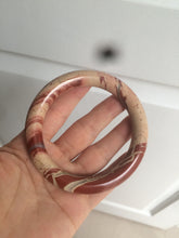 Load image into Gallery viewer, 61mm 100% natural red/pink/ round cut red jasper stone bangle CB73