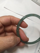 Load image into Gallery viewer, 56.5mm Certified Type A 100% Natural icy watery spring-water green/blue/gray Guatemala slim round cut Jadeite bangle PA105-5541