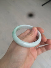 Load image into Gallery viewer, 51.5mm certified 100% natural Type A sunny green/white oval jadeite jade bangle BH57-6125