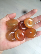 Load image into Gallery viewer, 30.5mm 100% natural icy clear red/yellow agate safety guardian donut add  on item SY25