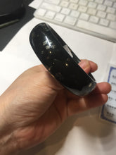 Load image into Gallery viewer, 63.9mm 100% Natural dark green/black meteorite Stellar Night sky nephrite bangle HT121-1020