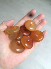 Load image into Gallery viewer, 30.5mm 100% natural icy clear red/yellow agate safety guardian donut add  on item SY25
