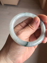 Load image into Gallery viewer, 53.4mm Certified Type A 100% Natural icy watery light green white roung cut jadeite Jade bangle AU51-8147