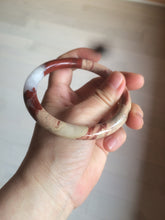 Load image into Gallery viewer, 61mm 100% natural red/pink/gray round cut red jasper stone bangle CB74