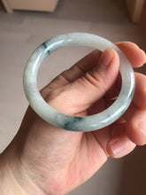 Load image into Gallery viewer, 53.4mm Certified Type A 100% Natural icy watery light green white roung cut jadeite Jade bangle AU51-8147