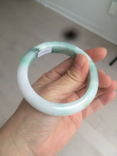 Load image into Gallery viewer, 56.7mm certified 100% natural type A sunny green/white jadeite jade bangle BK71-5217