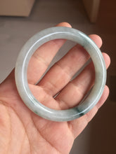 Load image into Gallery viewer, 53.4mm Certified Type A 100% Natural icy watery light green white roung cut jadeite Jade bangle AU51-8147