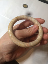 Load image into Gallery viewer, 55.6mm 100% natural beige yellow pink round cut Coral Jade (珊瑚玉) bangle SY59