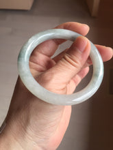 Load image into Gallery viewer, 53.4mm Certified Type A 100% Natural icy watery light green white roung cut jadeite Jade bangle AU51-8147