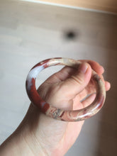 Load image into Gallery viewer, 61mm 100% natural red/pink/gray round cut red jasper stone bangle CB74