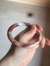 Load image into Gallery viewer, 61mm 100% natural red/pink/gray round cut red jasper stone bangle CB74