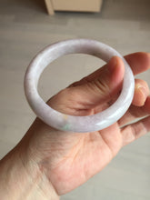 Load image into Gallery viewer, 60mm Certified Type A 100% Natural sunny green/white/purple Jadeite Jade bangle BL4-0367