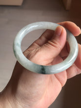Load image into Gallery viewer, 53.4mm Certified Type A 100% Natural icy watery light green white roung cut jadeite Jade bangle AU51-8147