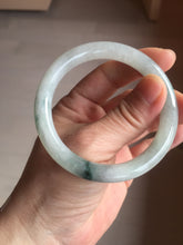 Load image into Gallery viewer, 53.4mm Certified Type A 100% Natural icy watery light green white roung cut jadeite Jade bangle AU51-8147