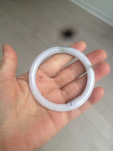 Load image into Gallery viewer, 54.5mm certified 100% natural light green/white/purple round cut jadeite jade bangle BK85-4668